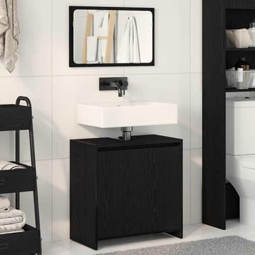 vidaXL Badkamerkast Zwart Eiken 60 x 33 x 60 cm Bewerkt hout, Verzenden