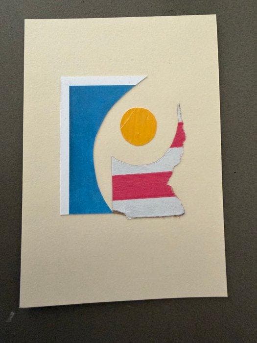 Chad Kouri (1985) - Shape & Color Study – Original Collage, Antiek en Kunst, Kunst | Schilderijen | Modern