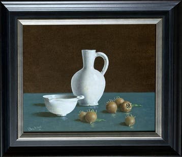 Leo Pors (1952) - Delfts wit aardewerk en mispels
