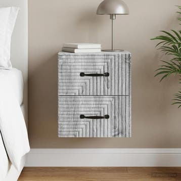 vidaXL Muurbevestigde Nachttafel Grijs sonoma 34,5 x 33 x 40, Huis en Inrichting, Slaapkamer | Nachtkastjes, Verzenden, Nieuw