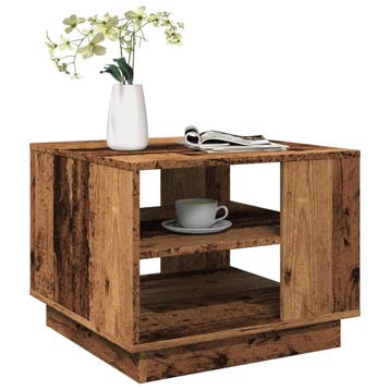 vidaXL Salontafel 55x55x42 cm bewerkt hout oud houtkleurig, Verzenden