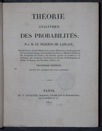 M. Le Marquis De Laplace - Theorie Analytique Des
