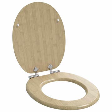 vidaXL Toiletbril Lichte Bamboe Kleur 44 x 38 cm Bewerkt, Verzenden, Nieuw
