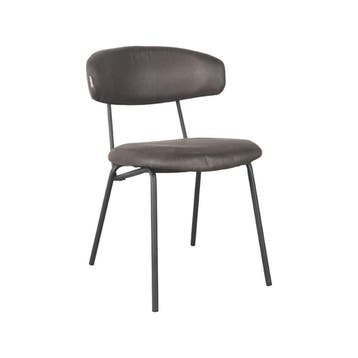 Stoel Zack | Antraciet | Micro Suede | Zwart Metalen Frame, Verzenden, Nieuw in verpakking