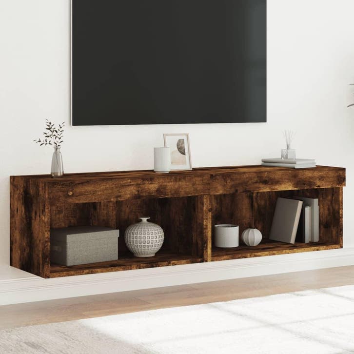 vidaXL Tv-meubels met LED-verlichting 2 st 60x30x30 cm, Huis en Inrichting, Kasten |Televisiemeubels, Nieuw, Verzenden