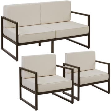 tectake Tuin-loungeset Comosa voor 4 personen, XXL kussens -, Tuin en Terras, Verzenden, Nieuw