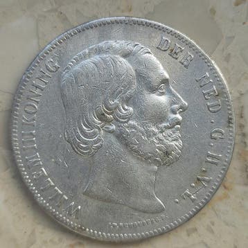 Nederland. Willem III. 2 1/2 Gulden 1858 (Zonder