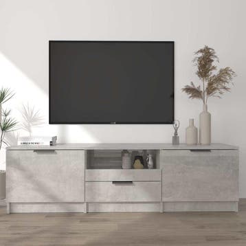 vidaXL Tv-meubel 140x35x40 cm bewerkt hout betongrijs, Verzenden, Nieuw