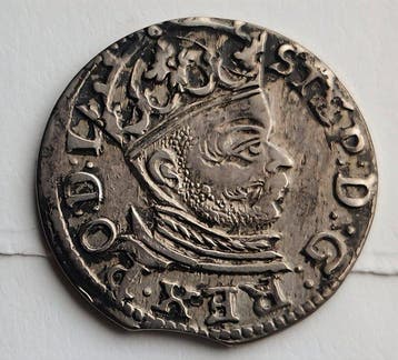 Polen, Koninkrijk van. Stephen Báthory. 3 Grosze (Trojak)