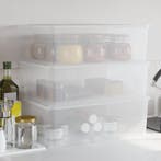 vidaXL Opbergboxen kunststof 3 st stapelbaar 25 L, Verzenden