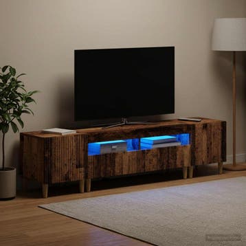 vidaXL 5-delige LED TV-kast Oud hout Bewerkt hout, Verzenden, Nieuw