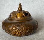 Brûleur dencens - Bronze - Fleurs, calebasse, Antiquités & Art