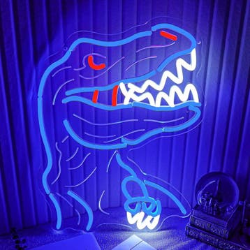 LED Neon Dinosaurus - Ideaal nachtlampje voor de kinderka..., Verzenden, Zo goed als nieuw, Overige materialen