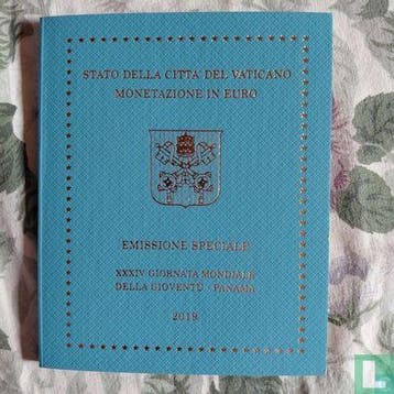 Vaticaan jaarset 2019 34ste Wereldjongerendagen in Panama, Postzegels en Munten, Munten | Europa | Euromunten, Verzenden, Vaticaanstad