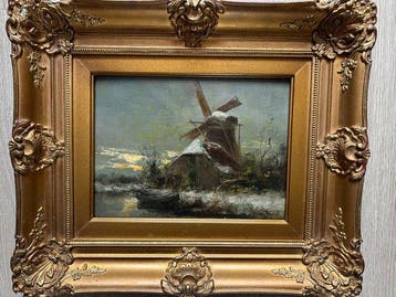 Constant Artz (1870 - 1951) - Molengezicht met boerderij