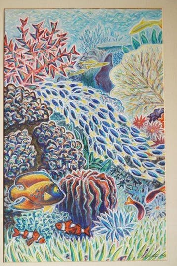 Mark Hutchins (XX) - Sea Garden 1, Antiek en Kunst