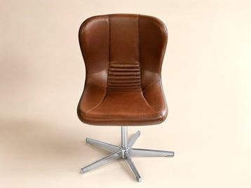 Fauteuil - Synthetisch leder - Een paar vintage draaistoelen