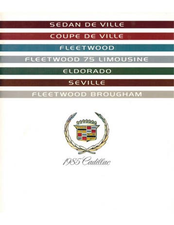 1985 CADILLAC PROGRAMMA BROCHURE ENGELS (USA)