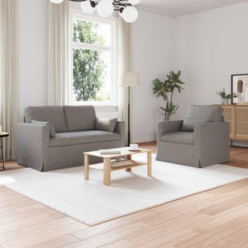 vidaXL bank / zetelstel 2 st Taupe Stof, Huis en Inrichting, Verzenden, Nieuw
