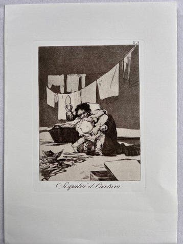 Francisco De Goya (1746-1828) - Caprichos Blatt #25, #58, Antiquités & Art
