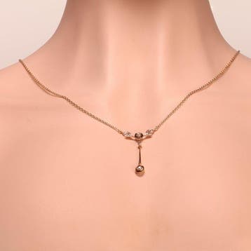 Halsketting - 18 karaat Geel goud - Diamant - Vintage uit de, Nieuw