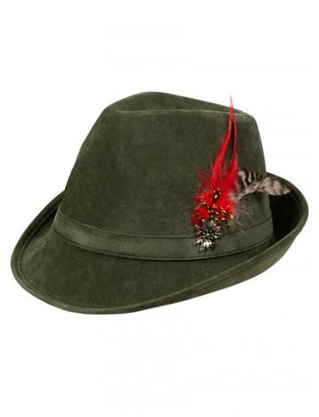 KIMU® Tiroler Hoed Mos Groen Jagershoedje Oktoberfest Hoedje, Ophalen of Verzenden, Nieuw