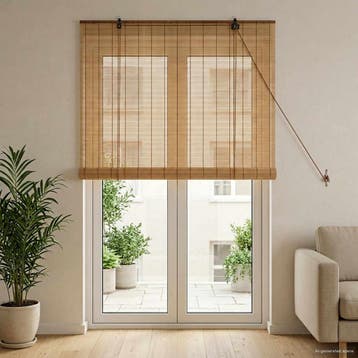 vidaXL Rolgordijn Bruin 90 x 220 cm Bamboe, Verzenden, Nieuw