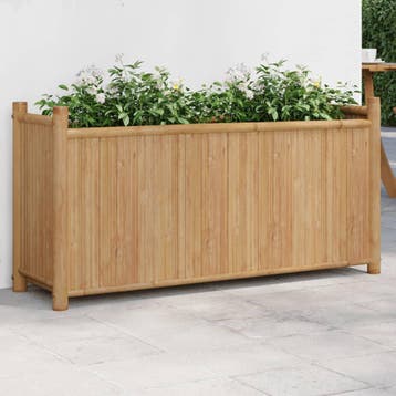 vidaXL Plantenbak 100x30x50 cm bamboe, Verzenden, Nieuw