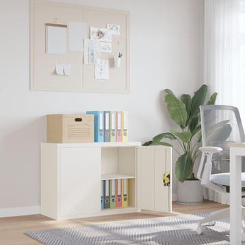 vidaXL Archiefkast 90x40x70 cm staal wit, Verzenden, Nieuw