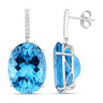 Oorbellen - 14 karaat Witgoud - 44.80ct. tw. Topaas -