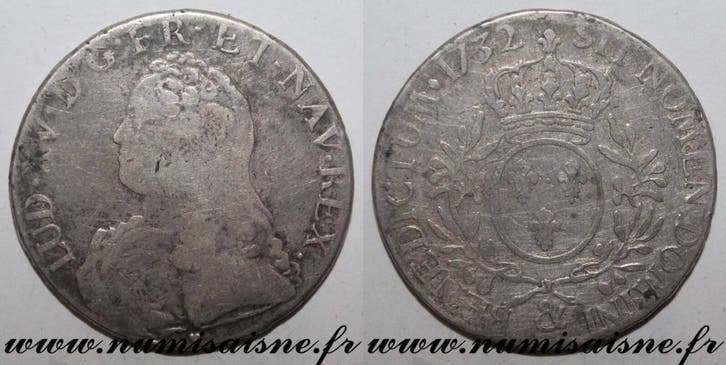 Écu France Frankreich Gad 321 Louis Xv Ecu Mit Olivenzwei.., Postzegels en Munten, Munten | Europa | Niet-Euromunten, België, Verzenden