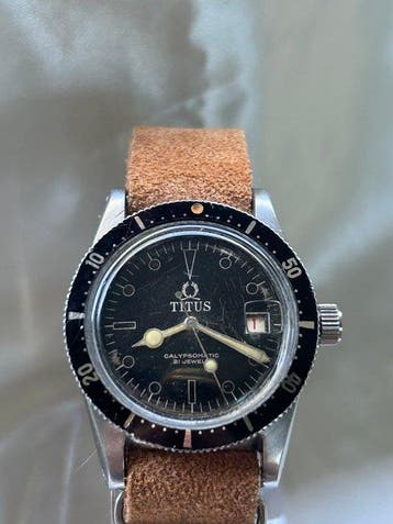 titus - calypsomatic 5913 MK2 - Vintage Divers Révisée -, Nieuw