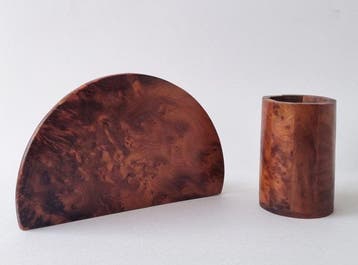 Ensemble de bureau (2) - Thuya Burl bois de racine