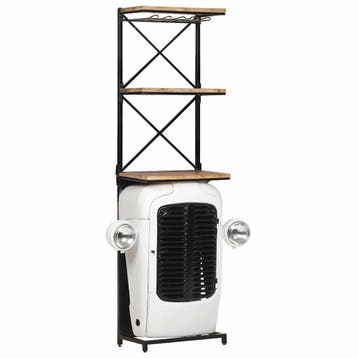 vidaXL Wijnkast tractor 49x31x172 cm ruw mangohout wit, Verzenden