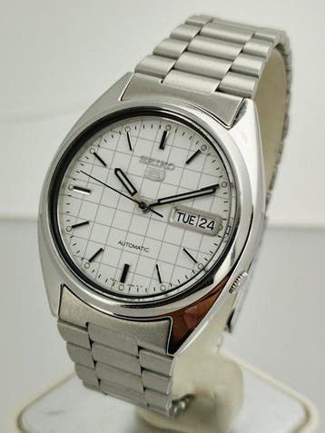 Seiko - Checkered Dial Day Date - Zonder minimumprijs -