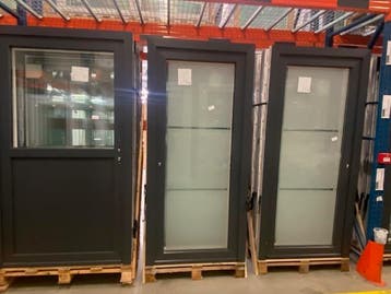buitendeur, pvc deur, kunsstof deur, dubbeldeur, schuifdeur, Glas, Schuifdeur, Nieuw, Ophalen of Verzenden