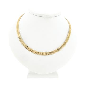 Gouden fantasie schakelketting, Handtassen en Accessoires, Kettingen, Ophalen of Verzenden, Gebruikt, Goud, Goud