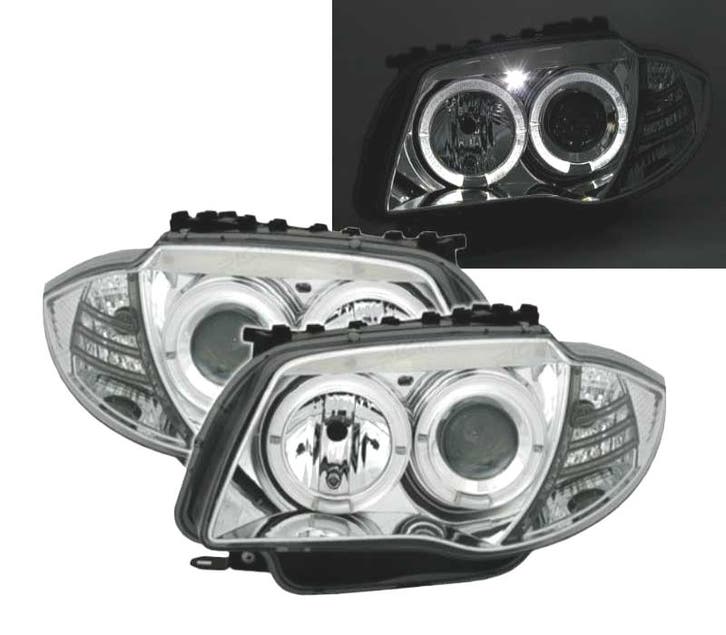 PHARES BMW E81 E87 E82 E88 ANGEL EYES FOND CHROME, Autos : Pièces & Accessoires, Éclairage, Envoi