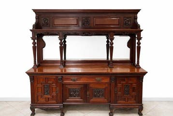 maple &Co - Hoog dressoir - zijde - Mahonie - Maple & Co., Antiek en Kunst