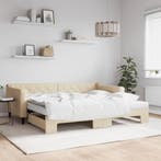 vidaXL Slaapbank met onderschuifbed en matrassen 90x200 cm, Verzenden, Nieuw