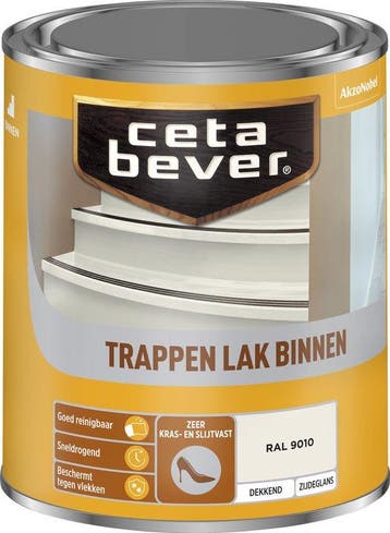 Cetabever Trappenlak Binnen Dekkend Zijdeglans RAL 9010 |, Verzenden, Nieuw