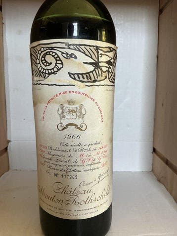 1966 Château Mouton Rothschild - Pauillac - 1 Fles (0,75, Nieuw