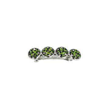 Haarspeld Patentspeld 5cm - Cirkel – Panter Print – Groen