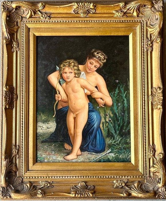 William-Adolphe Bouguereau (1825-1905), After - Venere e, Antiquités & Art, Art | Peinture | Classique