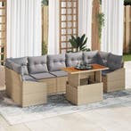 vidaXL Tuinbank Set met opslag 8 pcs Beige en Lichtgrijs, Verzenden, Nieuw