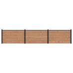 vidaXL Hekpaneel 3 pcs WPC en Aluminium Bruin, Verzenden, Nieuw