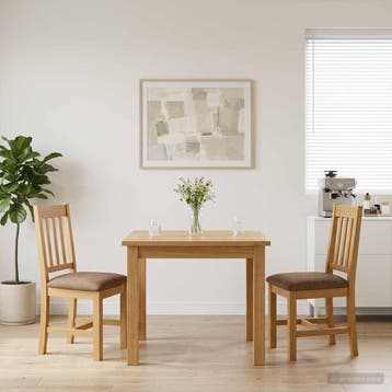 vidaXL Eetkamerstoel VENLO 2 st Massief Eikenhout 45 x 53 x, Verzenden, Nieuw