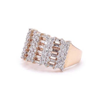 Statement ring - 14 karaat Roségoud - 1.09ct. tw. Diamant