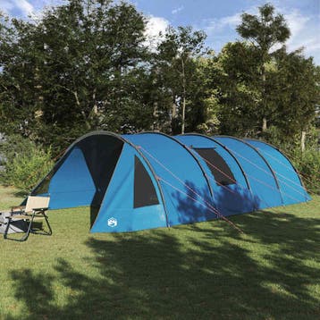 vidaXL Tunnel Tent voor 6 Personen 6-persoons Blauw en Grijs, Verzenden