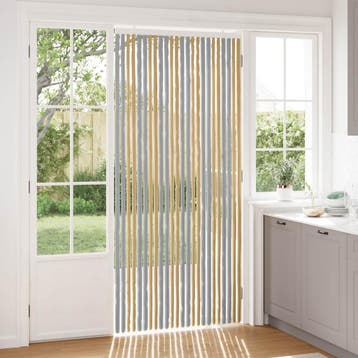 vidaXL Insecten Gordijn Chenille Grijs en Beige 100 x 220 cm, Verzenden, Nieuw